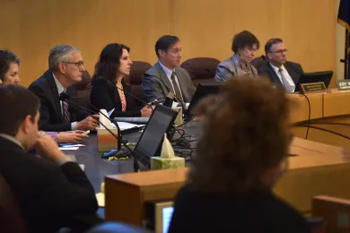 Commissioners from Multnomah County and the City of Portland at Tuesday's board briefing.