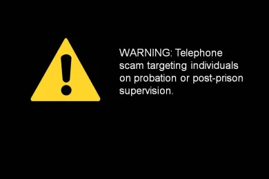 DCJ phone scam warning message