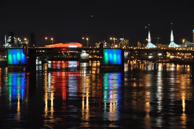 The Morrison Bridge will be lit blue and green on Earth Day weekend.