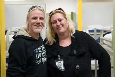 Dominick Hart and Juliann Dunn at the opening of the Willamette Center