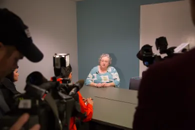 Susan Walters talks to media about Case Companion