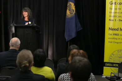 Commissioner Sharon Meieran, an emergency room doctors, urges residents to enroll in health insurance