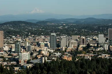 Portland skyline with Mt. Hood
