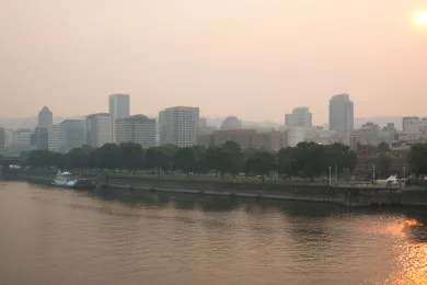 smokey sky in Portland
