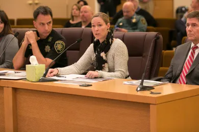 From Left: Chief of Staff Stephanie Prybyl, Sheriff Mike Reese, MCSO Facility Services Manager Katie Burgard & Corrections Health Medical Director Dr. Michael Seale.