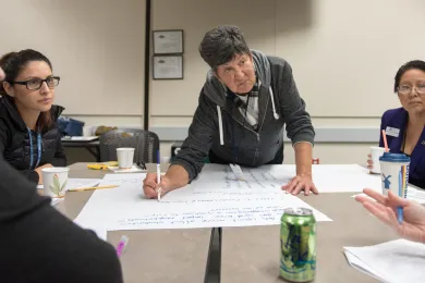 Linda VanDeusen-Price, a member of the North Gresham Neighborhood Association, attends a meeting on opioid use