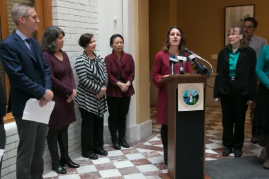 Chair Deborah Kafoury speaks during the kickoff of the Home for the Holidays campaign Monday, Nov. 13, 2017.