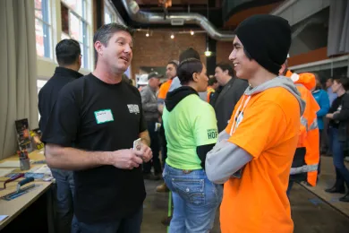 Networking at the a hiring event for Multnomah County's Capital projects