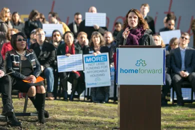 Multnomah County Chair Deborah Kafoury talks about tax reform and affordable housing Tuesday, Dec. 5, 2017.
