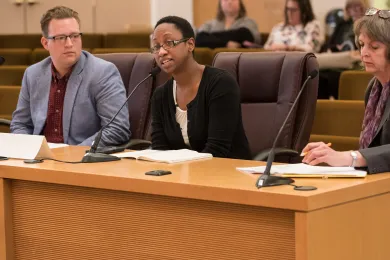 From left, Nathan Clark from District 4, Katrina Holland of the Community Alliance of Tenants and Diane Hess of the Fair Housing Council of Oregon.