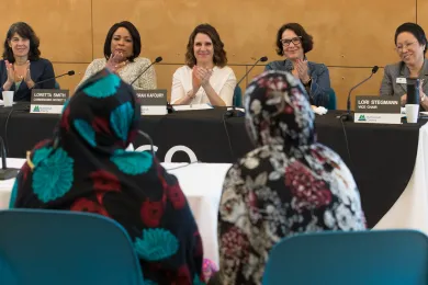 The Board of Commissioners at the first of three public hearings on the FY2019 budget.