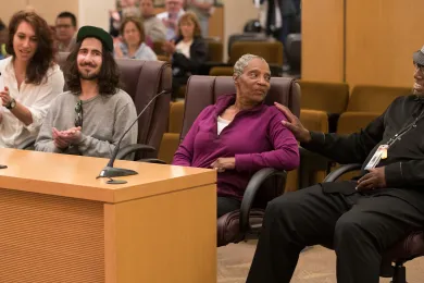 Carolyn Preston, second from right, said the County's LEAD® project has kept her alive and sober, and given her hope.