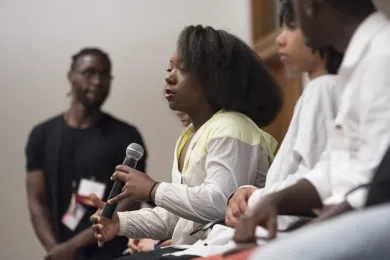 LeeAnn Montgomery talks about the impact of mentors at county youth mentoring event.