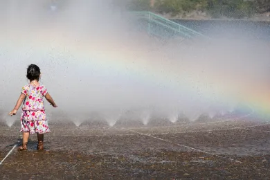 hot weather 2018. fountain