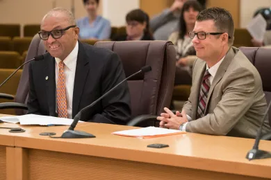 From left: Department of Community Justice Director Truls Neal and Adult Services Division Director Jay Scroggin