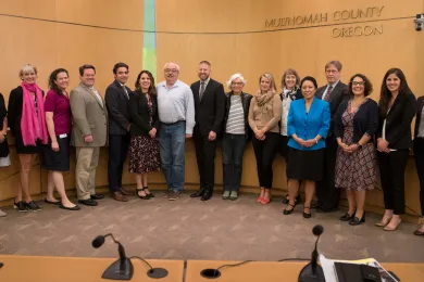 County, city leaders move forward with policy on cleaner-burning diesel construction equipment.