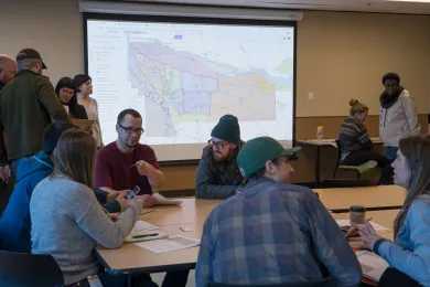 Outreach workers plan for the 2019 Point in Time Count.