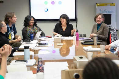 Director of the Mental Health and Addiction Services Division Ebony Clarke, center left, and County Commissioner Sharon Meieran chair a steering committee to push ahead on mental health reform