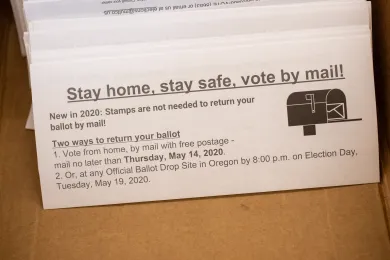  “We’re strongly encouraging voters to stay home, stay safe and vote by mail using postage-paid return envelopes for the first time in Oregon election history.”