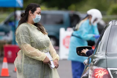 COVID drive through testing