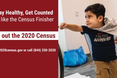 An image of a child in a public service announcement on the Census.