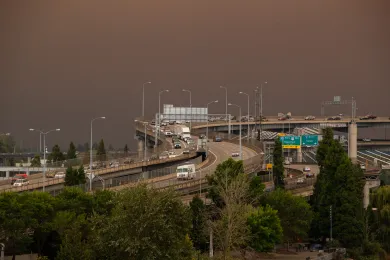 smoke fills the sky above downtown Portland, Sept. 9, 2020
