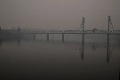 Smoke over the Willamette River, Sept. 11, 2020