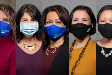 Board of Commissioners in masks due to COVID.