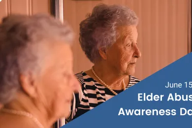 Older woman looking to the right