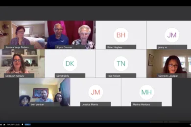 Screenshot of panelists and board members for Loving Day proclamation