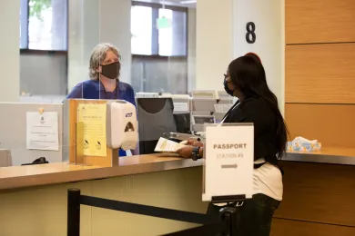 Visitors to Multnomah County wearing masks