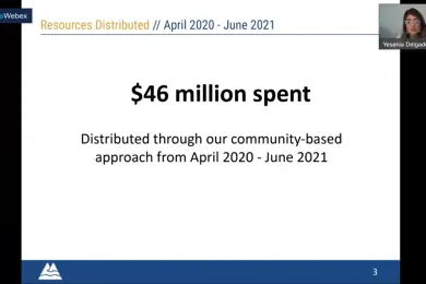 An excerpt from a Powerpoint file highlighting $46 million spent