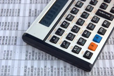 picture of a salary spreadsheet and calculator