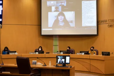 Board members during the regular meeting Jan. 20, 2022