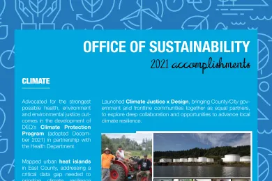 2021 Office of Sustainability Accomplishments Summary, page 1