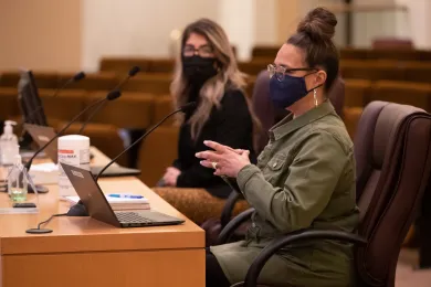 (Left to right) Yesenia Delgado and Stephanie Simmons