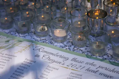 Memorial honoring those who died during heat waves in 2021. Credit: Stephanie Yao Long / City of Portland