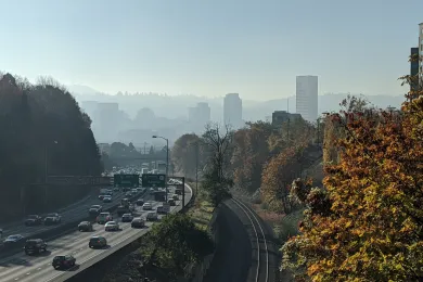 A hazy day over Portland