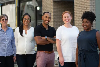 Alexandra Appleton, second from left, hires on to lead the Behavioral Health Resource Center. Pictured here alongside Lynn Smith-Stott, Deandre Kenyanjui, Christa Jones and Ebony Clarke.