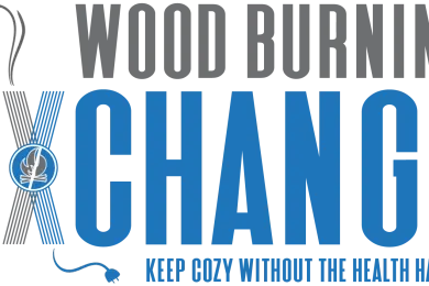 A logo for the wood stove exchange program