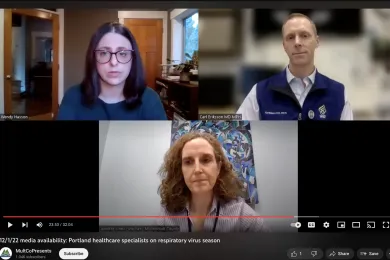 Photo of local health leaders online during press conference