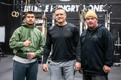 Mario Palma, Latino Network CHI Adult program mentor; Scott Bradley, HOPE Center pastor; Josh Gonzalez, Latino Network care manager   