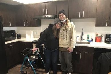 Gwyn and Daniel in their apartment