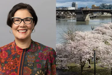 Chair Jessica Vega Pederson and FY 2024 Budget cover.