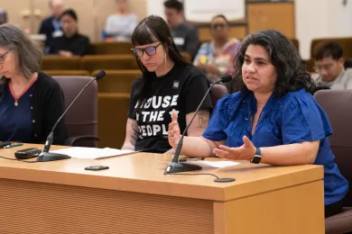 Community members at public hearing 