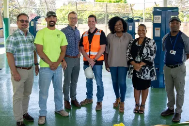 Ken Jerin, Detention Manager, Casey Kasai Superintendent Cedar Mill Construction, Kevin Schneider LRS Architects, Jesse Vail Cedar Mill Construction, Erika Preuitt and Dr. Kyla Armstrong-Romero and Robert Griffiths, Multnomah County Project Manager.  