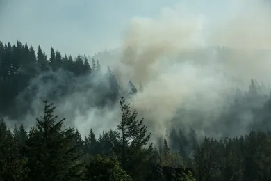 A photo showing smoke in East Multnomah County
