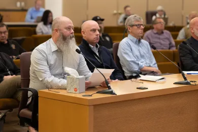 Aaron Moning speaks to the Board.