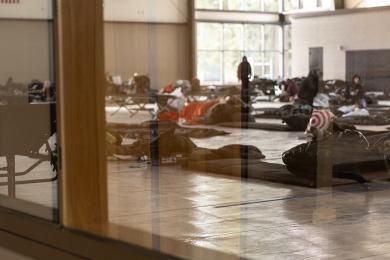 People staying at the Charles Jordan Community Center shelter