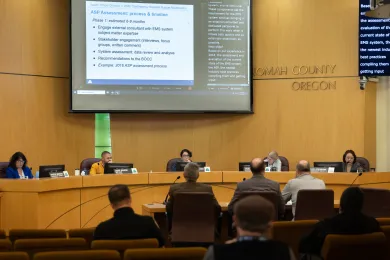 The EMS team presents to the Board